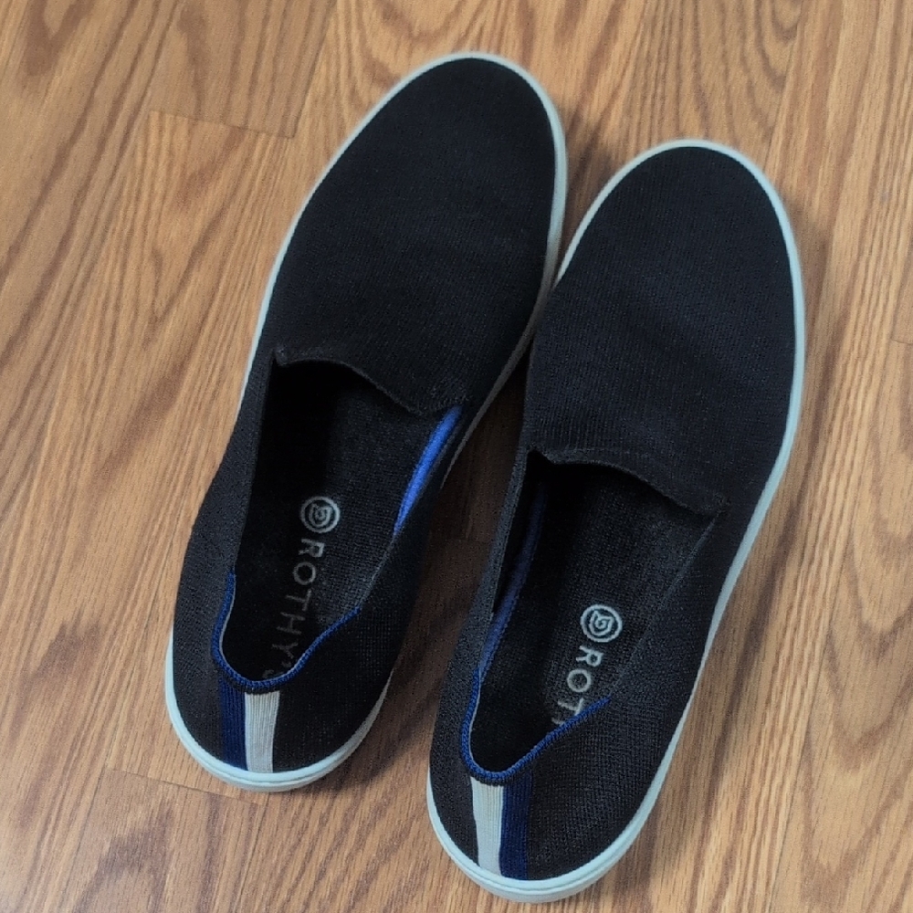 Rothy's Black and Blue Loafers Slip-On Shoes